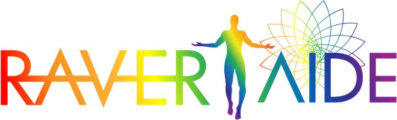 Raver aide logo with a symbol and no background